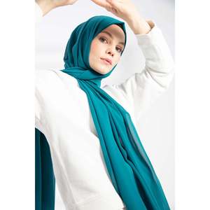 ผ้าพันคอชีฟองสีน้ำเงินเบนซิน ผ้าพันคอสุดเก๋ - Product Image 3