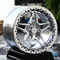 Jantes Beadlock forgées 17x10 17x10.5 5x114.3 entièrement polies en aluminium 6061 T6 certifiées DOT pour Mustang GT S550, jantes de rue et de piste