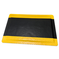 Tapis de sol antidérapant en PVC noir et jaune anti-fatigue Allesd pour atelier