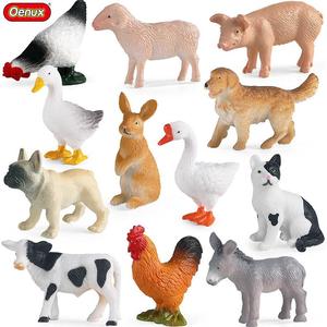 Yxs simulación cognitiva mini granja aves de corral conjunto modelo pollo pato ganso Golden Retriever conejo buey oveja cerdo burro Bulldog - Product Image 5