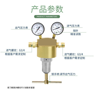 Regulador de Presión de Gas Shanghai Tianchuan Z0525 ER4PM G de Cobre de Una Etapa para Uso en Tuberías de Oxígeno - Product Image 1