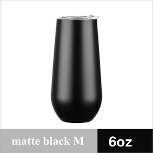 Bán Buôn 6 OZ Giá Rẻ Màu Cách Điện Stemless Glass Biểu Tượng Tùy Chỉnh Đôi Tường Thép Không Gỉ Wine Tumbler Cup Với Nắp Rơm