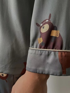 Ensembles de Pyjamas en Soie 100% Biologique de Luxe pour Hommes, Taille Personnalisée, Deux Pièces, Imprimé, Vêtements de Nuit en Soie de Luxe pour Hommes Animaux - Product Image 5
