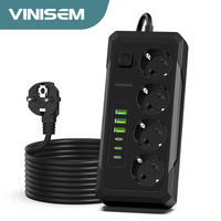 Multiprise industrielle VINISEM 4AC EU avec ports USB-A/USB-C, 3 ports USB-A + 3 ports USB-C, câble de 2 m, courant nominal de 10 A, pour hôpital