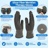 Gants de thérapie en fibre d'argent personnalisés, gants électrodes réutilisables avec bouton-pression, gants conducteurs pour massage des mains, pour appareil TENS
