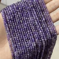 Perle de graine à facettes pour filles, pierre naturelle d'améthyste, en vrac, à fil pour la fabrication de bijoux, vente en gros, 3mm