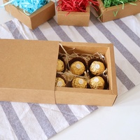 Boîte en papier kraft avec logo personnalisé en relief pour l'emballage de chocolat, biscuits, sushis et fruits secs - Boîte pliante en papier kraft recyclable