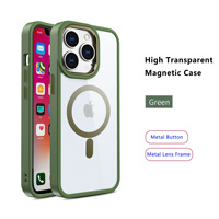 Nouveau 2024 Design de luxe Transparent PC résistant aux chutes TPU métal caméra anneau bouton coque de téléphone pour iPhone 14 13