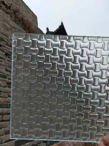 High-Strength Stained <strong>Glass</strong> <strong>Panels</strong> High Light Transmittance-Embossed Design Customizable Patterns for Contemporary Home - Product Image 6