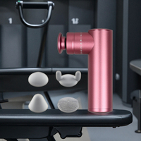 Pistolet de massage musculaire portatif mini 6 vitesses rechargeable, chargement Type-C, 4 têtes, moteur brushless en alliage pour massage des tissus profonds du corps