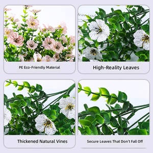 12 plantes artificielles suspendues pour le 4 juillet, 250e anniversaire, Jour <span class=keywords><strong>de</strong></span> l'Indépendance, arrangement floral pour le Jour commémoratif des Vétérans - Product Image 3