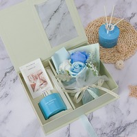 Vente en gros 120ml de luxe Saint Valentin Bouquet cadeau marque privée fleur Rose savon fleur roseau diffuseur coffret cadeau