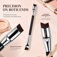 Pinceau de maquillage double embout personnalisé pour les marques de beauté, pinceau cosmétique OEM en marque privée