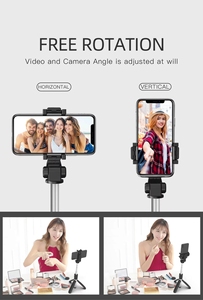 Mini katlanabilir öz sopa tripodlar uzatılabilir Tripod akıllı telefon ve kamera için kablosuz öz sopa - Product Image 3