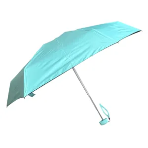 Personalizado LOGOTIPO Promocional Eco-friendly 6K Golden Umbrella Bone Preto Resistente UV Mini 5 Guarda-chuva Dobrável Para Sol