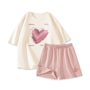 <span class=keywords><strong>Camicia</strong></span> <span class=keywords><strong>da</strong></span> <span class=keywords><strong>notte</strong></span> estiva <span class=keywords><strong>da</strong></span> donna, pantaloncini sottili a <span class=keywords><strong>maniche</strong></span> <span class=keywords><strong>corte</strong></span> con girocollo, dolce e grazioso pigiama estivo Set due pezzi - Product Image 1