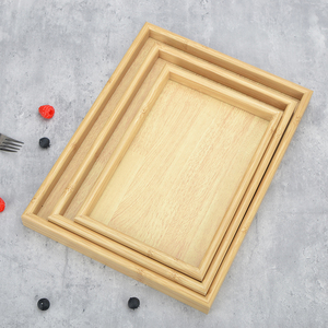 Lot de 3 plateaux de <span class=keywords><strong>lit</strong></span> en bambou de couleur naturelle Plateau de service pour le <span class=keywords><strong>petit</strong></span>-déjeuner Vaisselle pour la cuisine, la salle à manger, la salle de bain et le salon - Product Image 1