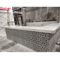 Comptoir de bar en marbre de quartz, design en mosaïque, hôtel, bar, mobilier durable, équipement de bar pour sushi