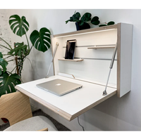 Bureau mural pliable en bois, gain de place, bureau de secrétaire, table flottante en contreplaqué, table basse en bois
