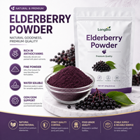 LongBio Bulk Vlierbessenpoeder Sambucus Nigra Natuurlijk Zwart Vlierbessenpoeder voor dranken, gummies en supplementformuleringen