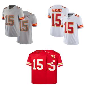 Ropa de fútbol americano <span class=keywords><strong>Chiefs</strong></span> Patrick Mahomes <span class=keywords><strong>Camiseta</strong></span> de <span class=keywords><strong>rugby</strong></span> para hombre #15 Venta caliente <span class=keywords><strong>Camiseta</strong></span> de fútbol transpirable al aire libre Uniforme - Product Image 1