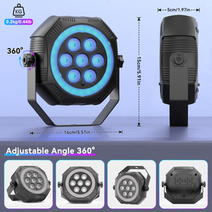 U'king <span class=keywords><strong>7</strong></span> <span class=keywords><strong>Led</strong></span> RGB Disco hiệu ứng sân khấu đèn có thể sạc lại nhuộm mệnh ánh sáng với điều khiển từ xa - Product Image 6