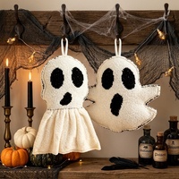 Décoration suspendue fantôme blanc personnalisée pour Halloween, pendentif en tissu brodé à la punch needle pour décoration murale de fête