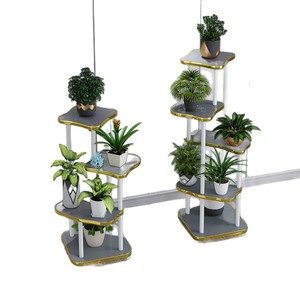 Modern Luxury Solid Wood Flower Stand Irregular Design Indoor Plant Rack For Home Living Room Balcony Green Plants - Product Image 5