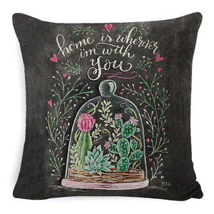 Cross Border Black Letter Car <b>Cushion</b> Square Polyester Cotton Washable Home Decor Lumbar Pillow - Product Image 2