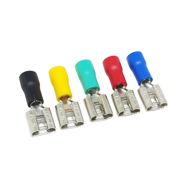 FDD2-250 Female Pre Insulated Terminal Connector Female Spade Cable Lug Terminals Black/Red/Yellow/Blue/Green