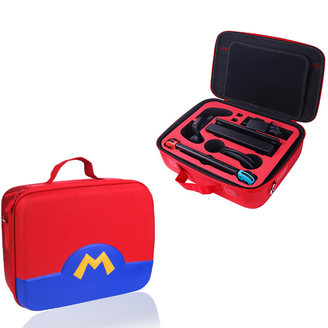Hard EVA Shockproof Nintendo Switch Carrying Case Full Set Large Protective Pouch with Shoulder Strap for Travel Outdoor Storage