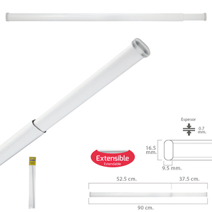 ราวม่านแบบยืดหดได้ 52.5/90 ซม. พร้อมสปริงปรับแรงดันได้ (1 ชิ้น) - Product Image 1