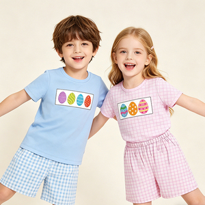Ensemble de vêtements pour enfants brodés sur mesure, ensemble de survêtement pour enfants, manches courtes, ensemble de survêtement pour tout-petits - Product Image 5