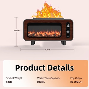 7 Color LED 3D Fire Flame Simulated Fireplace Ultrasonic <b>Aroma</b> Essential Oil <b>Diffuser</b> Air Humidifier Hotel Use - Product Image 4