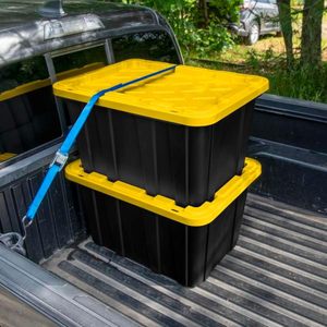 Heavy Duty <strong>Plastic</strong> Storage <strong>Bin</strong> with <strong>Lid</strong> Stackable Industrial Storage Tote Container Box for Home Garage Attic Organization - Product Image 3