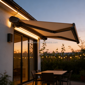 Tenda <span class=keywords><strong>da</strong></span> Sole Retrattile Motorizzata <span class=keywords><strong>a</strong></span> Cassetta, Pieghevole per Esterni con Telo Antipioggia in Poliestere per Balcone e Giardino - Product Image 4