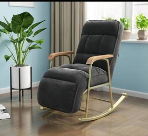 Fauteuil de salon moderne et élégant, fauteuil individuel en tissu velours brun, fauteuil individuel - Product Image 2