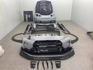 Kit carrosserie pour Nissan GTR, pare-chocs de style V amélioré, jupes latérales, extensions d'ailes, capot, spoiler en fibre de carbone - Product Image 2