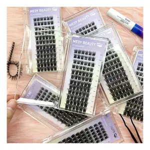 ขายส่ง 12 แถว 72 ชิ้น/กล่อง 20D 30D 40D DIY คลัสเตอร์ริบบิ้นขนตาแบ่งขนตา DIY ส่วน Eye Lash Extension