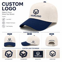 Gorra de Béisbol Personalizada de 5 Paneles en Dos Tonos, con Logotipo Bordado en Algodón, para Deportes al Aire Libre, con Correa Ajustable