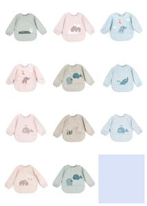 Delantal de bebé de alimentación ajustable de bajo precio, babero impermeable para bebé, bata de manga larga con bolsillo para niños y niñas - Product Image 4