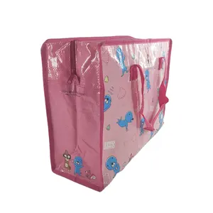 Wholesale custom Dot Fashion reusable PP non woven shopping zip bags with handle