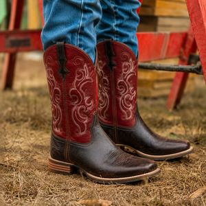 <span class=keywords><strong>Botas</strong></span> Vaqueras Palitutu para Mujer, <span class=keywords><strong>de</strong></span> Media Pantorrilla, con Punta Cuadrada, Estilo Western, para Pantorrillas Anchas, <span class=keywords><strong>de</strong></span> Cuero <span class=keywords><strong>de</strong></span> Grano Completo Bordado, Fáciles <span class=keywords><strong>de</strong></span> Poner - Product Image 2