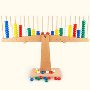 Materiali Montessori: Bilancia in Legno per Bambini con Perline, Gioco Matematico Educativo, Ausili Didattici, Giocattoli Sensoriali per l'Apprendimento dei Bambini - Product Image 3