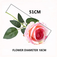 Roses en velours multicolores en gros, blanc et rose, pour la décoration de bureau, de la maison, de mariage et de fête, fausses roses pour la table et les murs