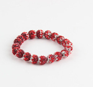 Bracciale Shambhala Intrecciato con Sfere in Argilla Morbida <span class=keywords><strong>da</strong></span> 10mm, Colori Sfumati Misti e Strass, Vendita all'Ingrosso - Product Image 6