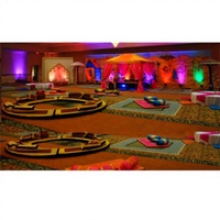 Matelas de sol pour scène de Mehndi, thème traditionnel punjabi, style arabe, sièges bas Gaddi et coussins de soutien, USA