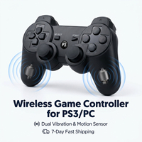 Manette de Jeu Sans Fil Bluetooth pour PS3 Gamepad Joystick Joypad Double Vibration