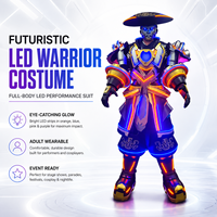 Costume de Robot Adulte LED Cyber Suit Lumineux Néon, Armure de Samouraï Portable pour Cosplay, Spectacle Scénique Anime et Fête