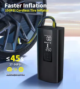 Kablosuz taşınabilir araba hava kompresörü 120W lastik dijital şişirme 12V otomatik şişme pompalar elektrikli lastik Inflators araba için